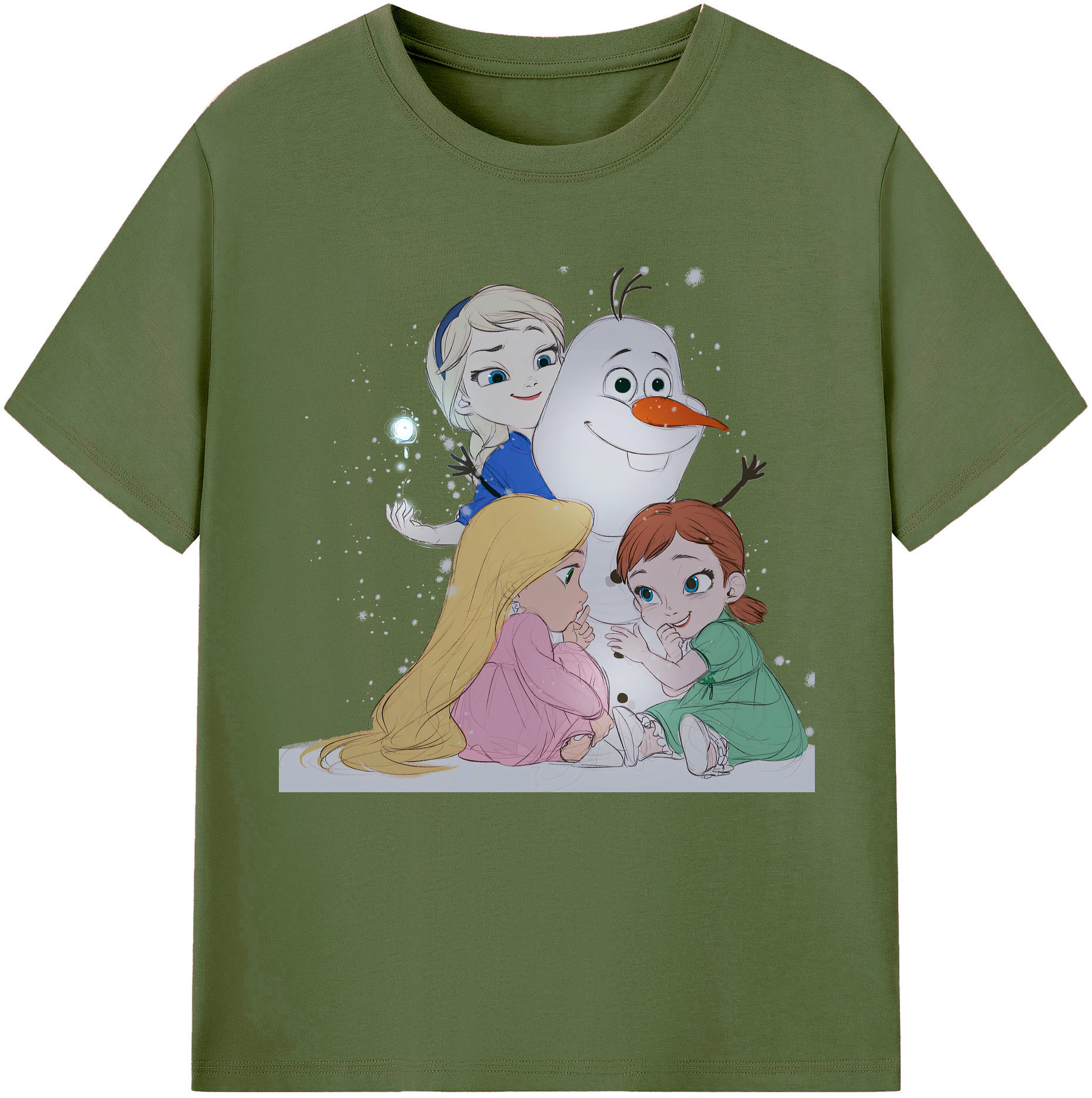 （画像用） アナと雪の女王 アンナ エルサ Frozen Anna Elsa 綿100％半袖Tシャツ（フロントプリント）